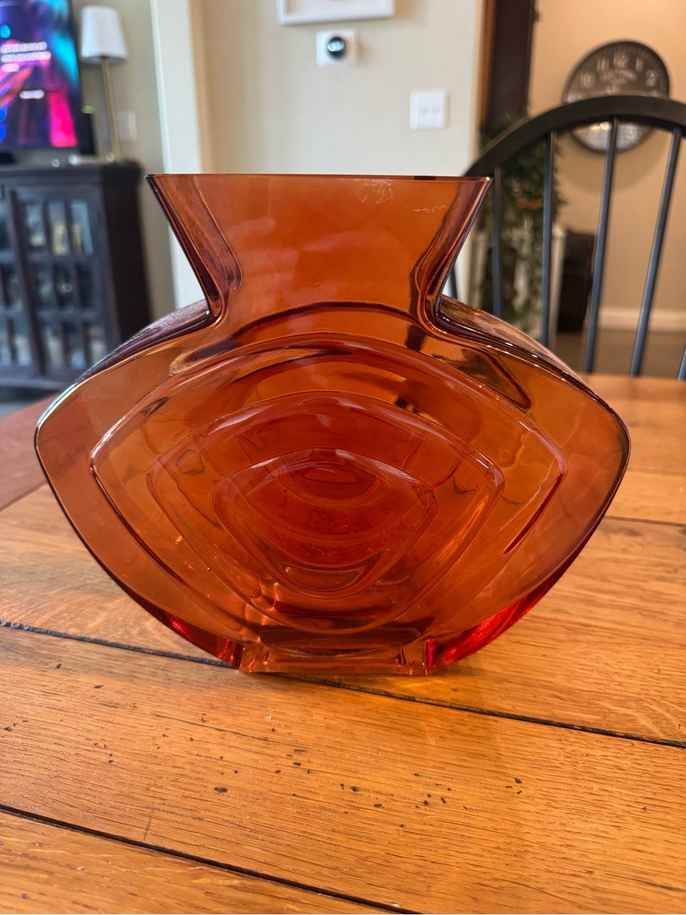 Art Deco Amber Glass Decorative Vase
